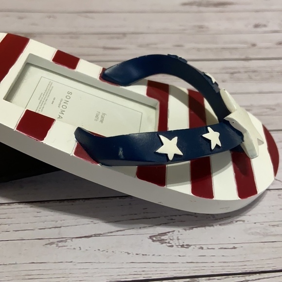 SONOMA Flip Flop Picture Frame Beach Decor USA Stars Stripes Red White Blue - Picture 4 of 6